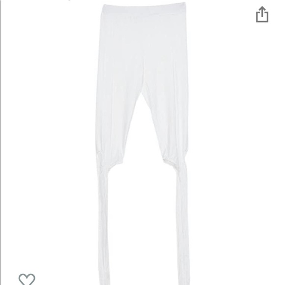 Lace up white ballet style leggings **NWOT** - Picture 8 of 8